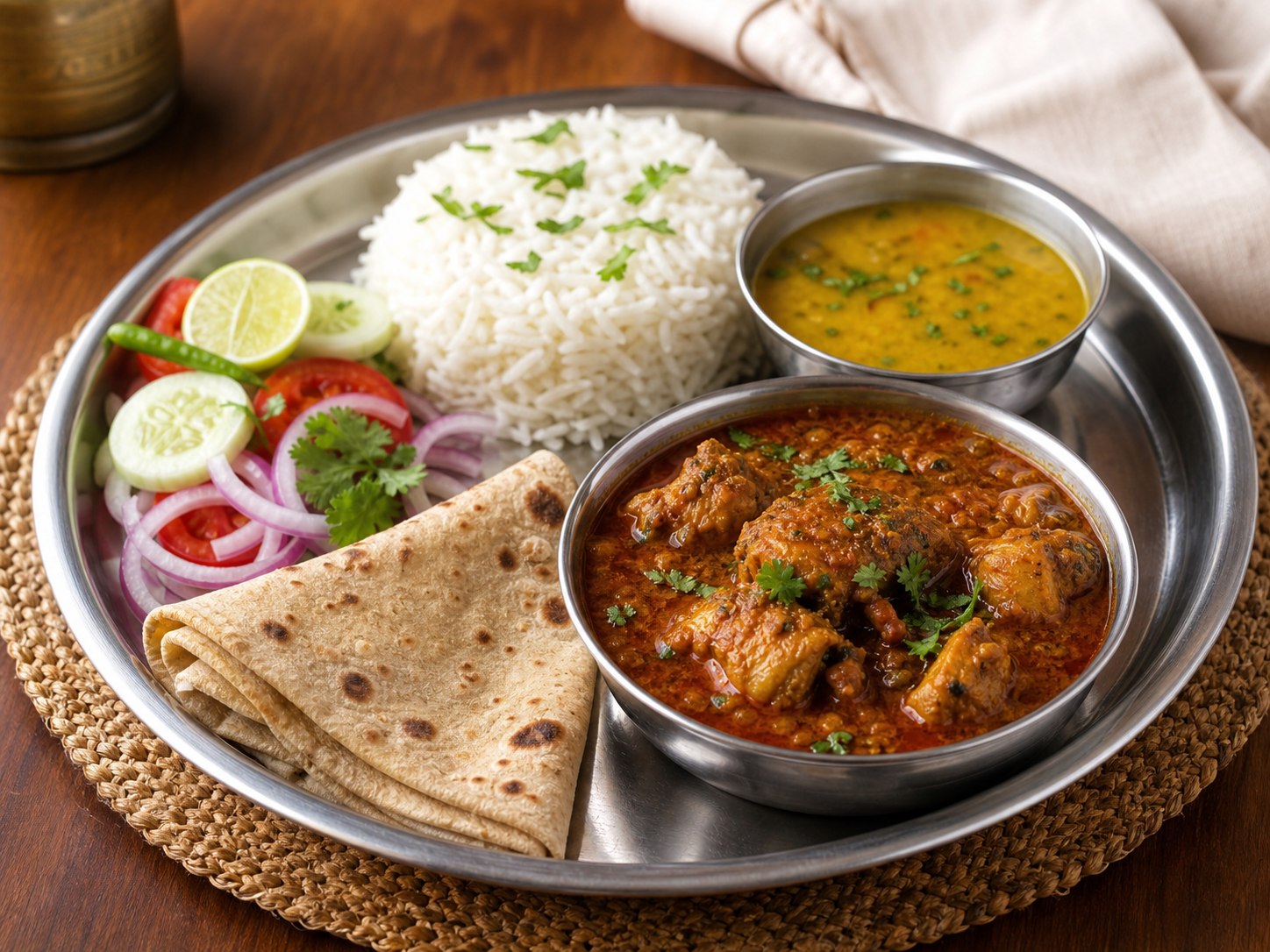 Non-vegetarian chicken meal prepared hygienically for residents